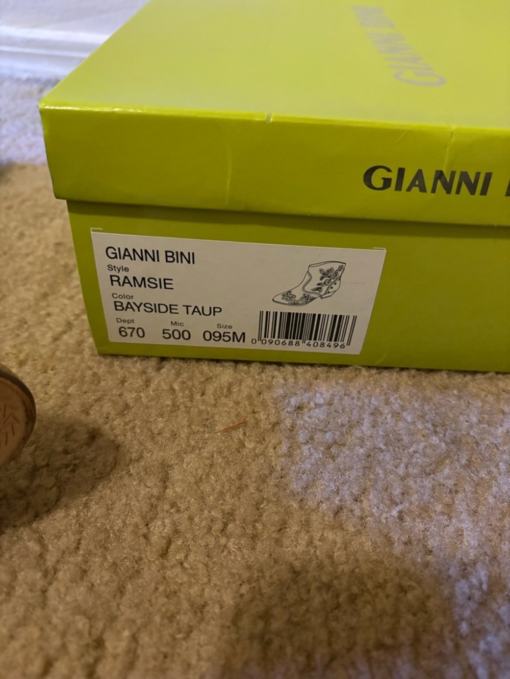 Gianni Bini Taupe Suede Embroidered Floral Ankle Booties - Picture 3 of 4